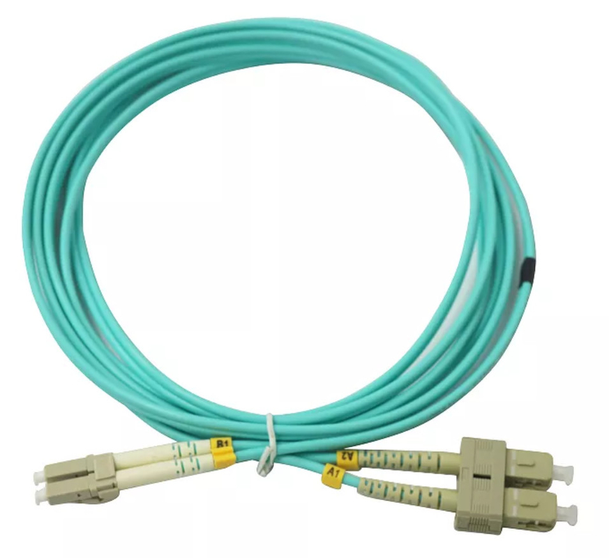 3.0mm OM3 Fiber Optik Yama Kablosu 3 Metre LC - SC Çok Modlu Dubleks Fiber Optik Yama Kablosu