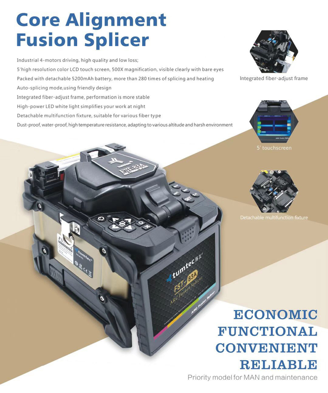 FST-83A Optik Fiber Füzyon Makinesi 6 Motor Ekleme Süresi 6 ila 12S Uzunluk 20mm ila 60mm