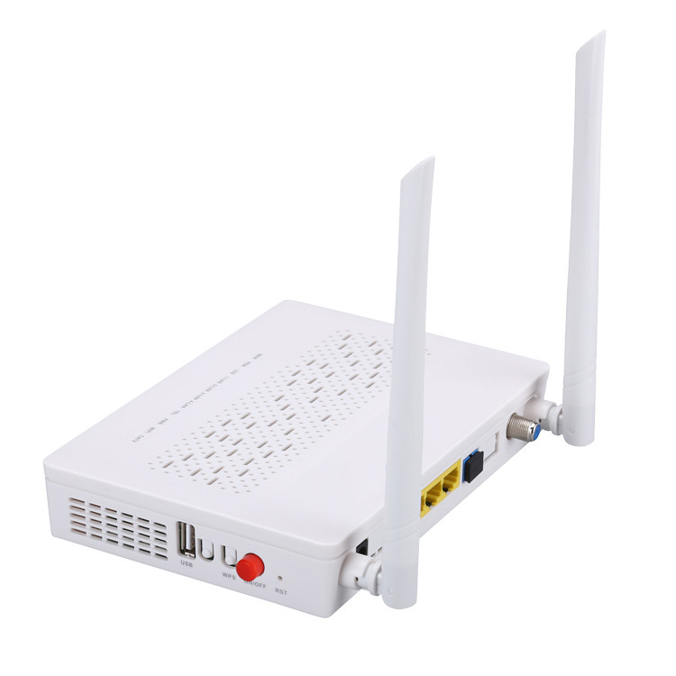 TX 1310nm RX 1490nm FTTH ONU ONT 3FE 1GE WIFI POTS CATV 2T2R Modu 5DBI Kazanç Frekansı 2.4G