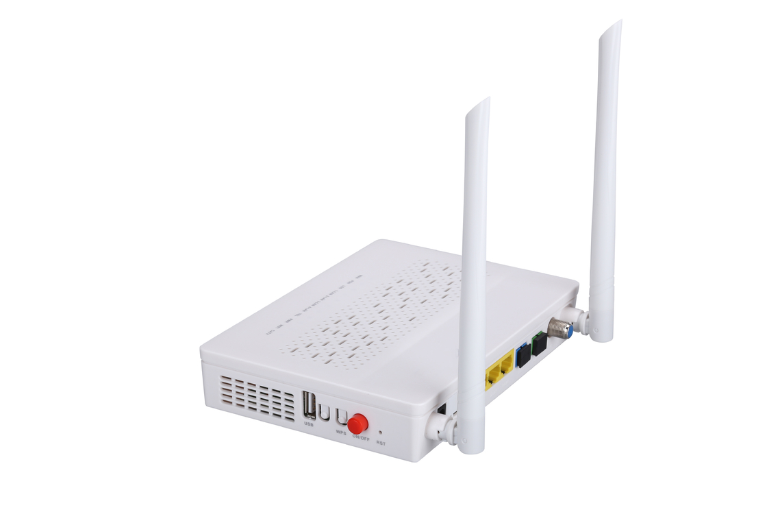 2T2R Modu GPON EPON ONU 3FE 1GE WIFI POTS CATV Çift Fiber FTTH ONU Modem