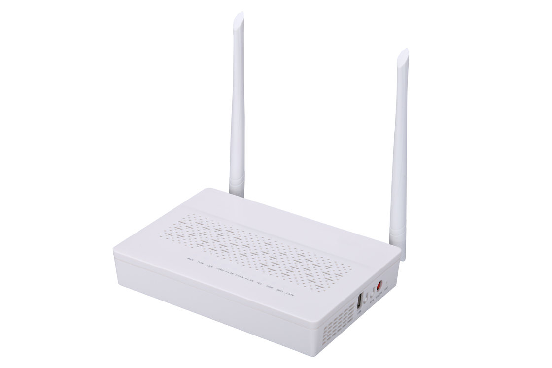 2T2R Modu GPON EPON ONU 3FE 1GE WIFI POTS CATV Çift Fiber FTTH ONU Modem
