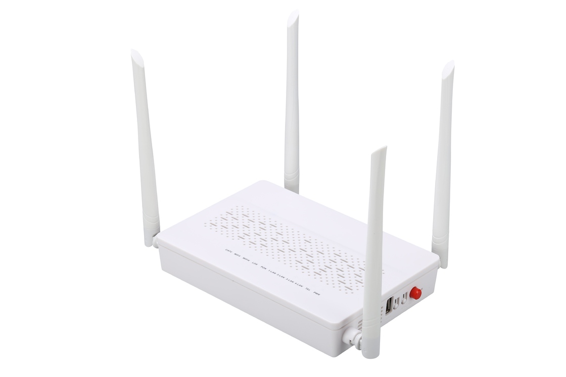 4GE 2.4G / 5G WIFI POTS CATV GPON ONU Modem SC Tek Modlu Tek Fiber