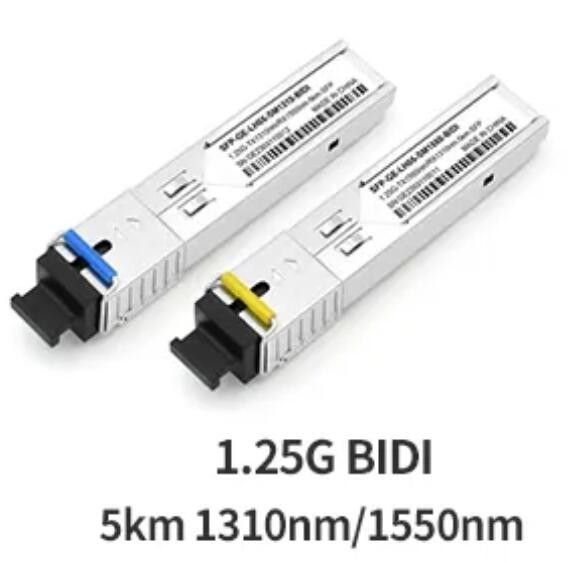 1.25G SFP Fiber Optik Alıcı-Verici 5km 1550/1310nm SC Konektörü BIDI SFP Modülü