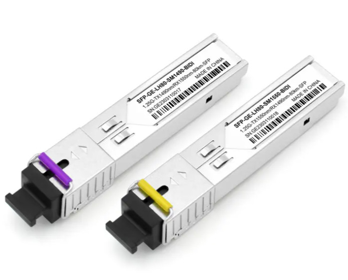 1.25G 80km SFP Fiber Optik Alıcı-Verici 1490/1550nm SC Konektörü BIDI OEM Üreticisi
