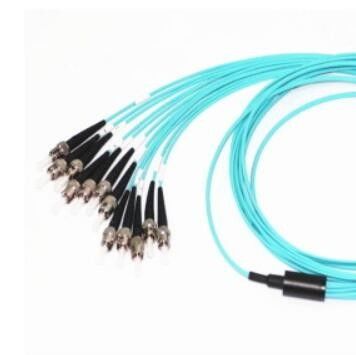 Yüksek Yoğunluklu MPO Gövde Kablosu, MPO - ST Optik Fiber Yama Kablosu OM3 Tipi