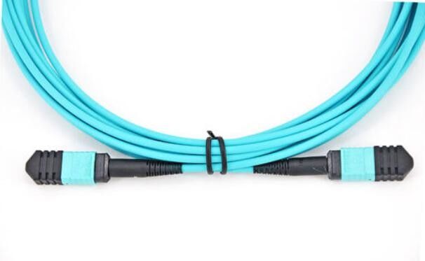 10g fiber optik kablo LSZH malzemesi MPO 8 çekirdekli dişi çok modlu OM3 gövde fiberi