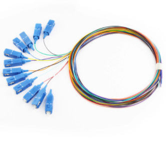 Telekomünikasyon için 12 Çekirdek 1M Optik Fiber Pigtail SC / UPC