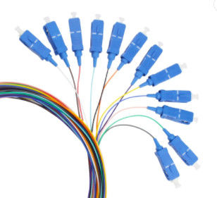 Telekomünikasyon için 12 Çekirdek 1M Optik Fiber Pigtail SC / UPC