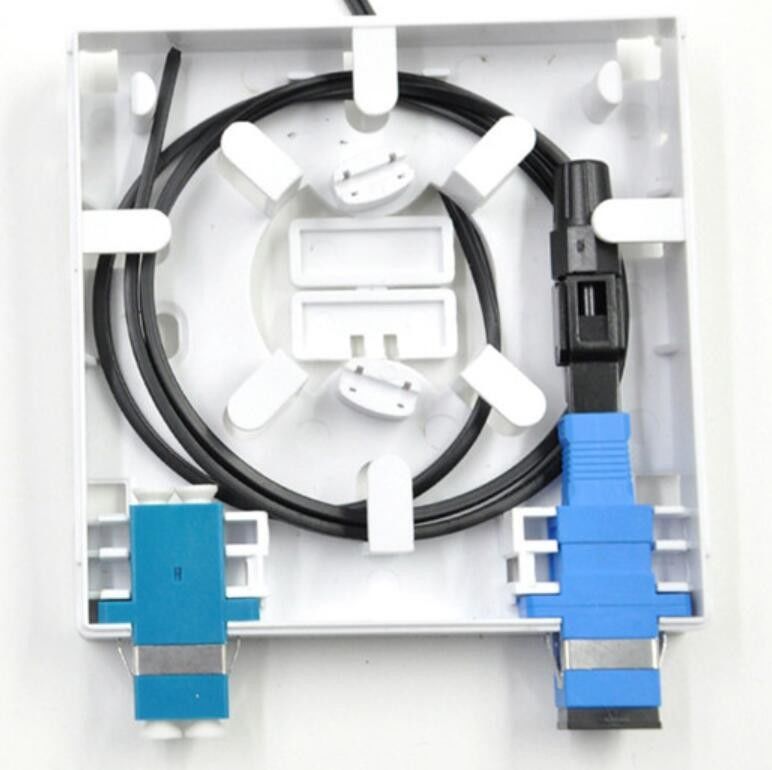 ISO FTTH Fiber Optik Sonlandırma Kutusu İç Mekan Duvara Monte 2 Bağlantı Noktalı ABS