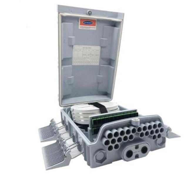 Dış Mekan Fiber Optik DağıtımPC ABS 24 Çekirdekli Fiber Optik Dağıtım Kutusu IP65 GRİ RENK