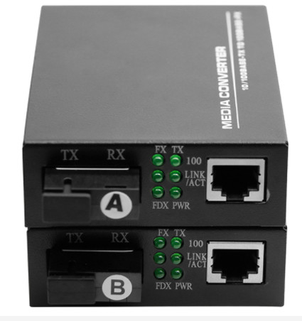 UTP 20KM Fiber Optik Medya Dönüştürücü 1310/1550nm 10/100M 2 Bağlantı Noktalı MDI
