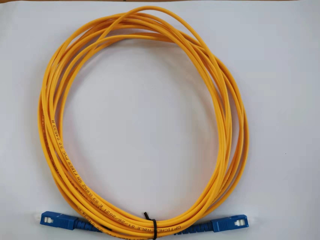 5m PVC Fiber Optik Yama Kablosu Tek Yönlü Tek Modlu SC UPC 3.0mm Çap