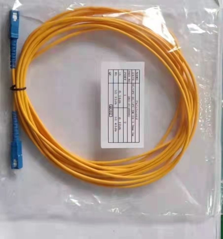 5m PVC Fiber Optik Yama Kablosu Tek Yönlü Tek Modlu SC UPC 3.0mm Çap