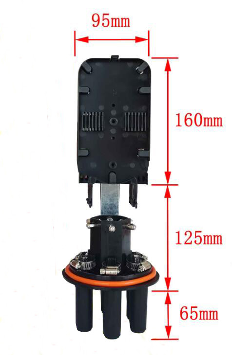 6 Port Fiber Optik Kablo Ek Kapatma 24F 48F 72F 96F PP PC ABS Malzeme Siyah Renk