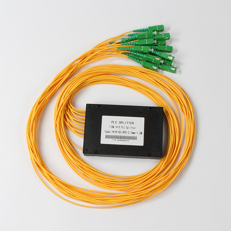 SC APC 1x16 PLC Fiber Bölücü FTTX Kablo Televizyonu için Optik PLC Bölücü