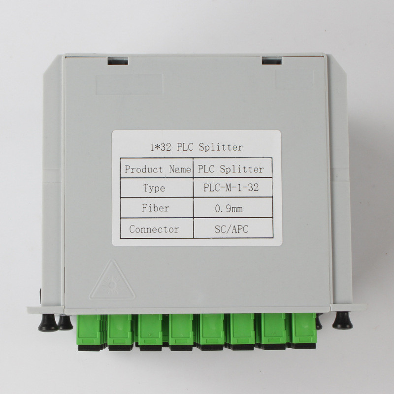 1X32 Fiber PLC Ayırıcı SC APC Konnektör 1310nm RL 55db Fiber 0.9mm