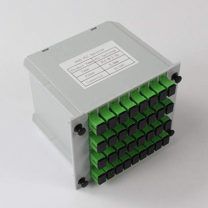 1X32 Fiber PLC Ayırıcı SC APC Konnektör 1310nm RL 55db Fiber 0.9mm